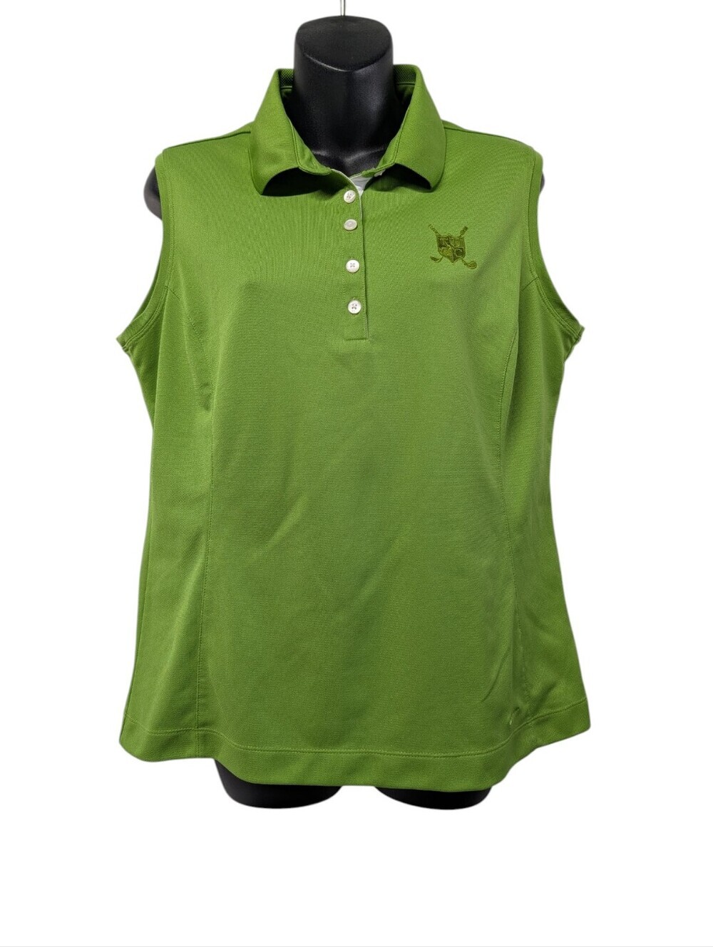 Nike Golf Lime Green Sleeveless Polo Shirt Women's Size L (12-14)